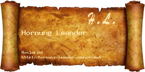 Hornung Leander névjegykártya